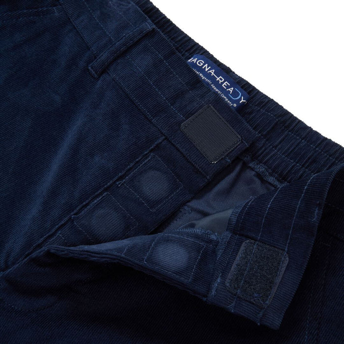 MagnaReady Navy Fine Wale Adaptive Corduroy Magnetic Fly Front Pant - detail view