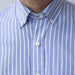 MagnaReady Stretch Long Sleeve Blue Stripe Button Down Collar Shirt with Magnetic Closures - adaptive dress shirt front view