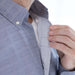 MagnaReady Stretch Long Sleeve Navy Plaid Button Down Collar Shirt with Magnetic Closures - adaptive dress shirt view