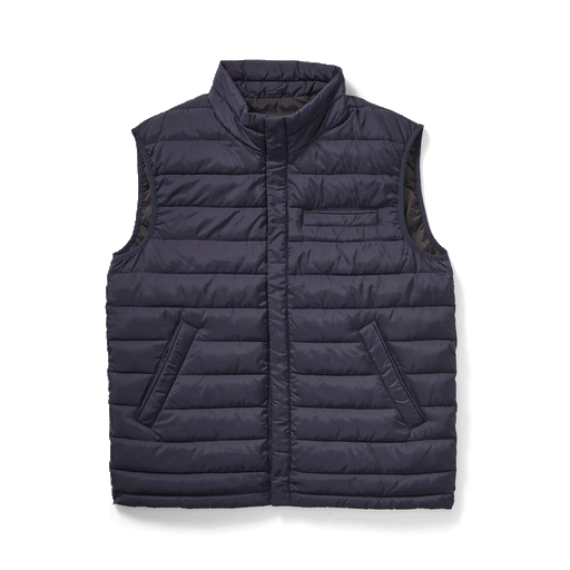 MagnaReady Weatherproof Puffer Magnetic Front Vest in Navy - lifestyle shot