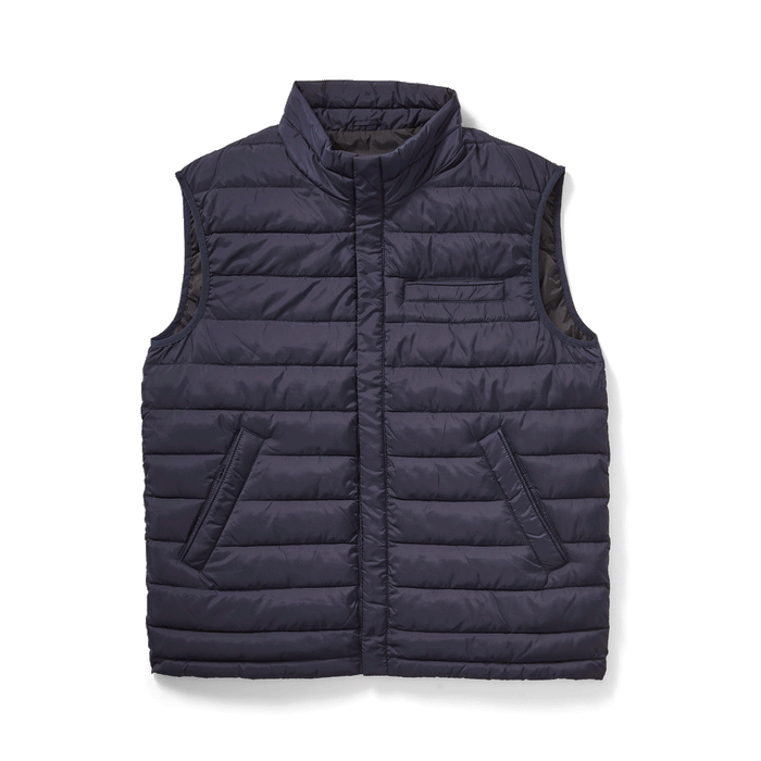 MagnaReady Weatherproof Puffer Magnetic Front Vest in Navy - lifestyle shot