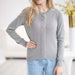MagnaReady Women's Grey Adaptive Magnetic Knit Cardigan Sweater - third front view