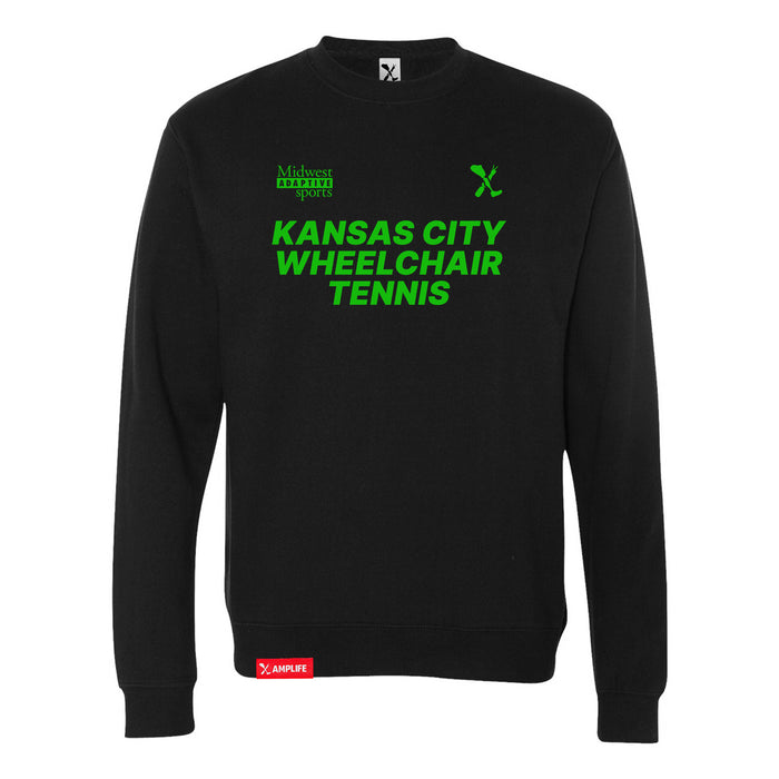 MAS Kansas City Advantage Wheelchair Tennis Black Crewneck Sweatshirt on a white background