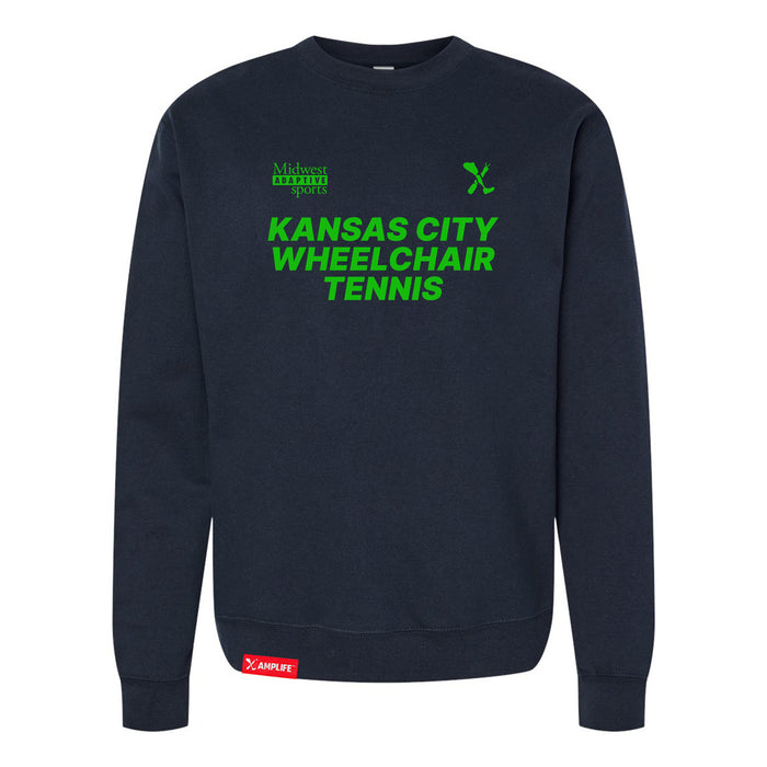 MAS Kansas City Advantage Wheelchair Tennis Classic Navy Crewneck Sweatshirt on a white background