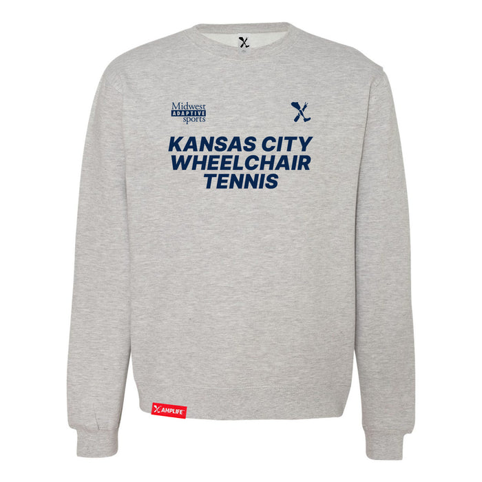 MAS Kansas City Advantage Wheelchair Tennis Heather Grey Crewneck Sweatshirt on a white background