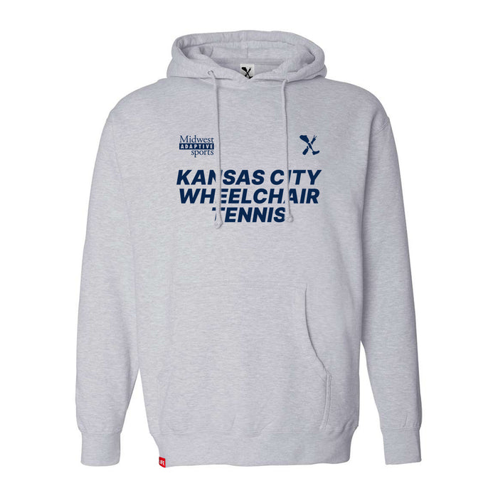 MAS Kansas City Advantage Wheelchair Tennis Heather Grey Hoodie on a white background