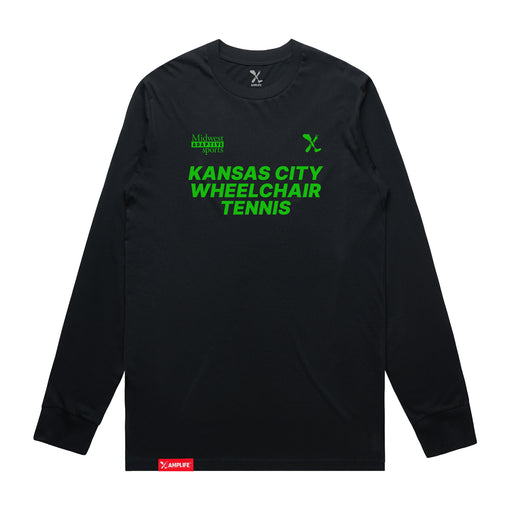 MAS Kansas City Advantage Wheelchair Tennis Navy Long Sleeve T-Shirt on a white background