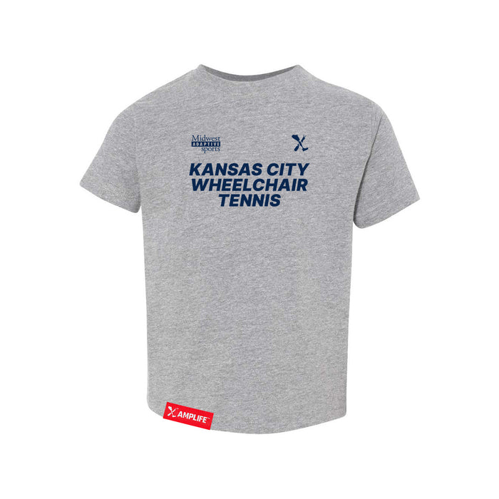 MAS Kansas City Advantage Wheelchair Tennis Toddler Heather Grey T-Shirt on a white background