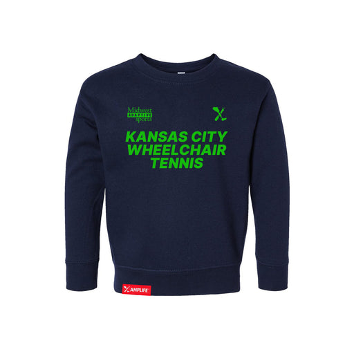 MAS Kansas City Advantage Wheelchair Tennis Toddler Navy Crewneck Sweatshirt on a white background