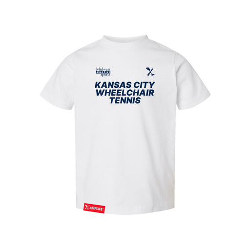 MAS Kansas City Advantage Wheelchair Tennis Toddler White T-Shirt on a white background