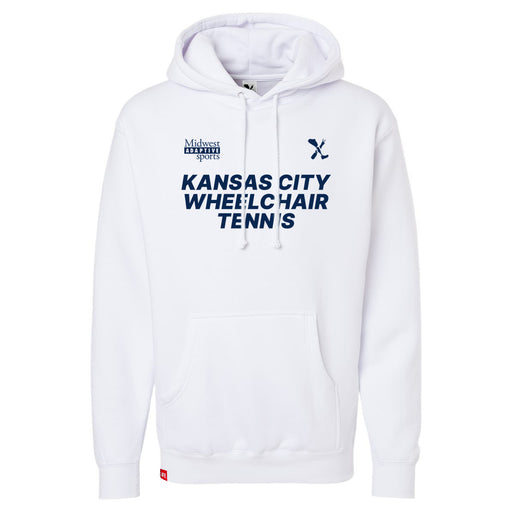 MAS Kansas City Advantage Wheelchair Tennis White Hoodie on a white background