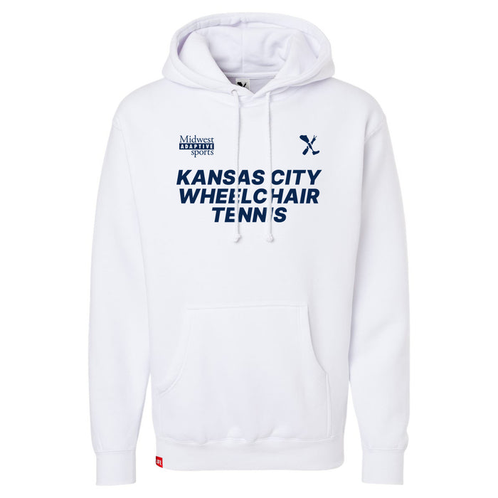 MAS Kansas City Advantage Wheelchair Tennis White Hoodie on a white background