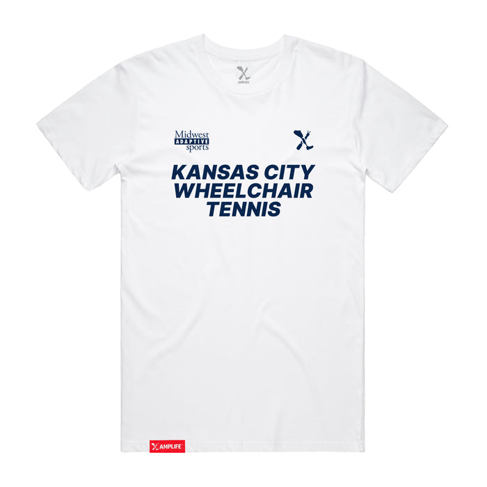 MAS Kansas City Advantage Wheelchair Tennis White T-Shirt on a white background
