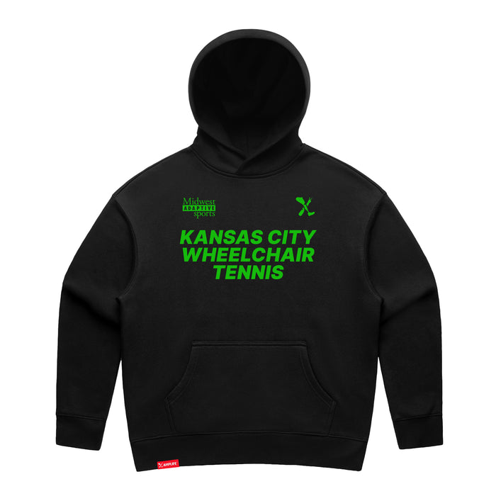 MAS Kansas City Advantage Wheelchair Tennis Women's Black Modern Hoodie on a white background