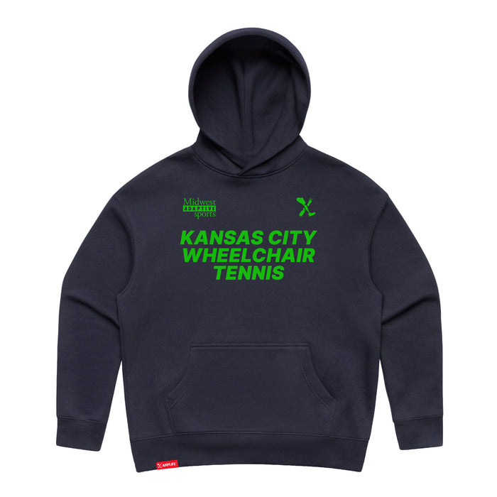 MAS Kansas City Advantage Wheelchair Tennis Women's Ink Blue Modern Hoodie on a white background