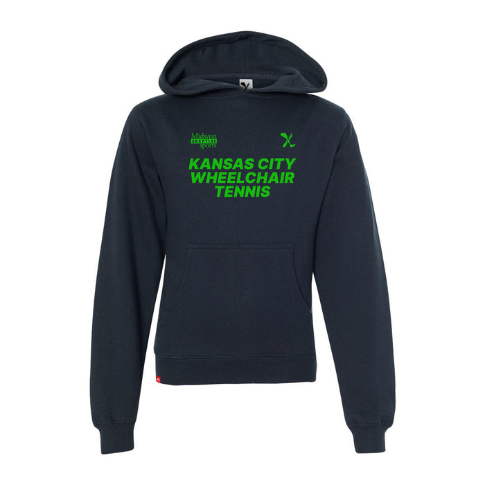 MAS Kansas City Advantage Wheelchair Tennis Youth Navy Hoodie on a white background