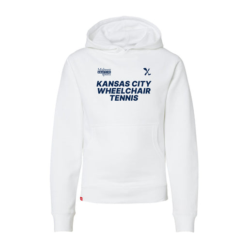MAS Kansas City Advantage Wheelchair Tennis Youth White Hoodie on a white background