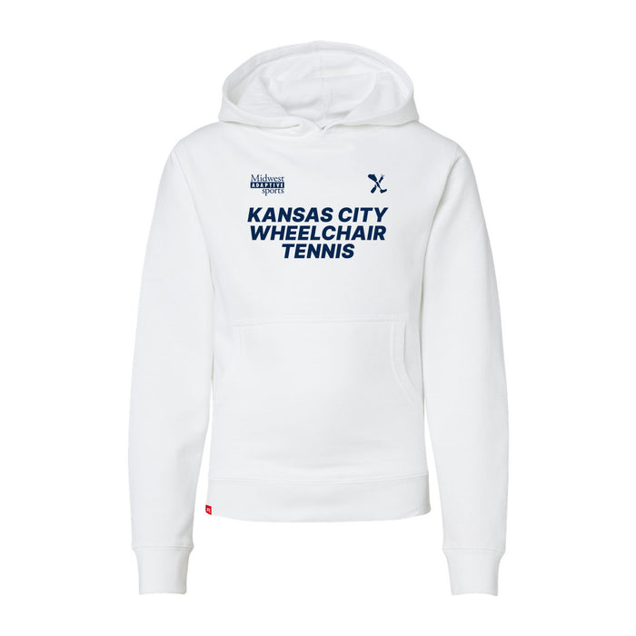 MAS Kansas City Advantage Wheelchair Tennis Youth White Hoodie on a white background