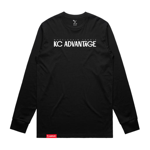 MAS Kansas City Advantage Wheelchair Tennis Chiro Black Long Sleeve T-Shirt on a white background