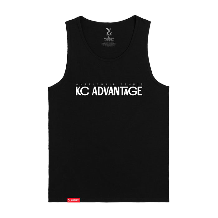 MAS Kansas City Advantage Wheelchair Tennis Chiro Black Tank Top on a white background