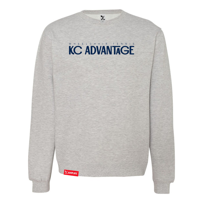 MAS Kansas City Advantage Wheelchair Tennis Chiro Heather Grey Crewneck Sweatshirt on a white background