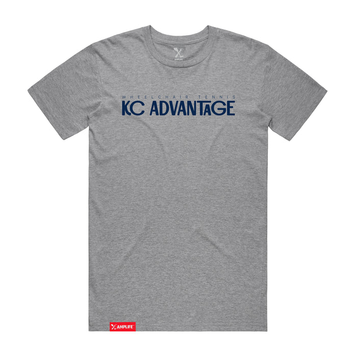MAS Kansas City Advantage Wheelchair Tennis Chiro Heather Grey T-Shirt on a white background