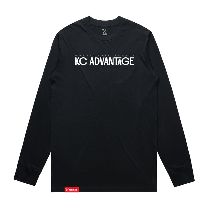 MAS Kansas City Advantage Wheelchair Tennis Chiro Navy Long Sleeve T-Shirt on a white background
