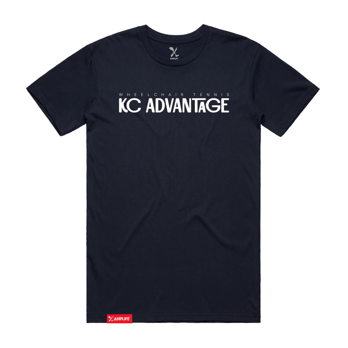 MAS Kansas City Advantage Wheelchair Tennis Chiro Navy T-Shirt on a white background