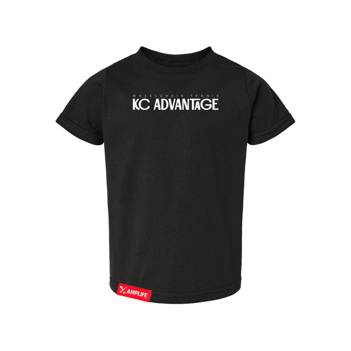 MAS Kansas City Advantage Wheelchair Tennis Chiro Toddler Black T-Shirt on a white background
