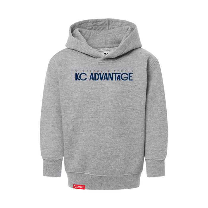MAS Kansas City Advantage Wheelchair Tennis Chiro Toddler Heather Grey Hoodie on a white background