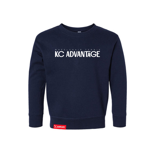 MAS Kansas City Advantage Wheelchair Tennis Chiro Toddler Navy Crewneck Sweatshirt on a white background