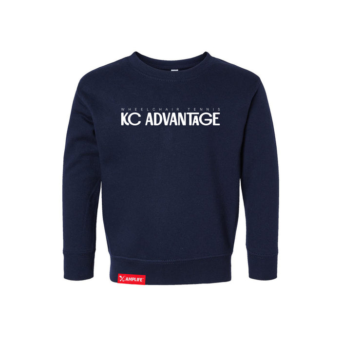 MAS Kansas City Advantage Wheelchair Tennis Chiro Toddler Navy Crewneck Sweatshirt on a white background
