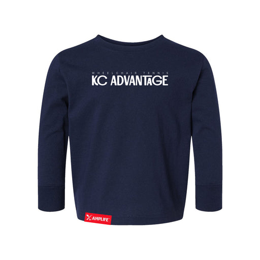 MAS Kansas City Advantage Wheelchair Tennis Chiro Toddler Navy Long Sleeve T-Shirt on a white background