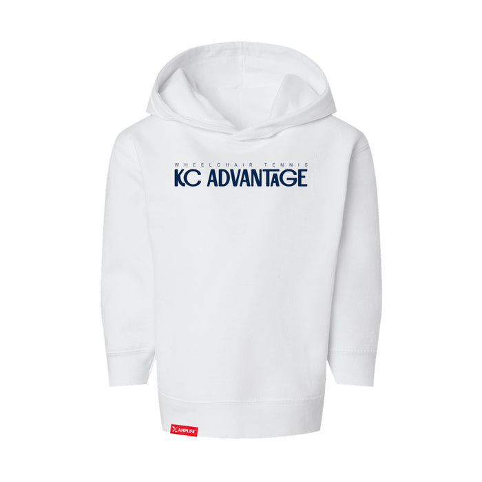 MAS Kansas City Advantage Wheelchair Tennis Chiro Toddler White Hoodie on a white background
