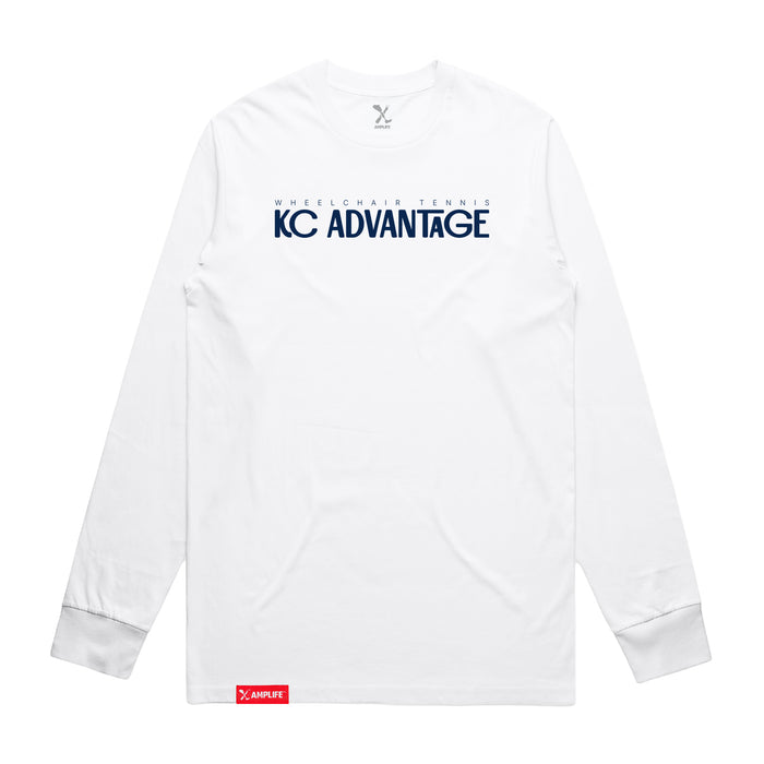 MAS Kansas City Advantage Wheelchair Tennis Chiro White Long Sleeve T-Shirt on a white background