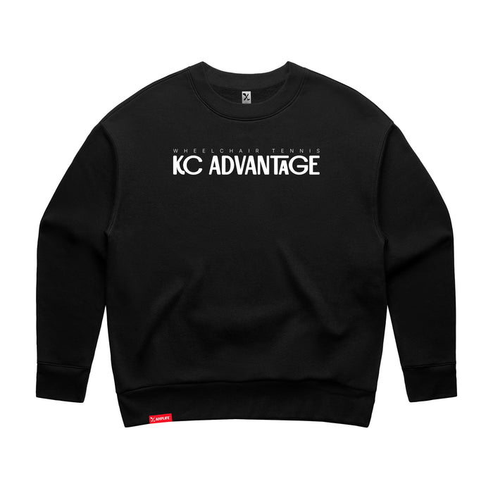 MAS Kansas City Advantage Wheelchair Tennis Chiro Women's Black Modern Crewneck Sweatshirt on a white background