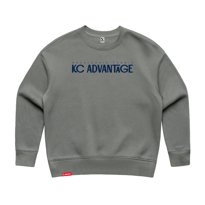 MAS Kansas City Advantage Wheelchair Tennis Chiro Women's Grey Modern Crewneck Sweatshirt on a white background