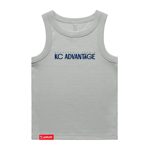 MAS Kansas City Advantage Wheelchair Tennis Chiro Women's Grey Organic Tank Top on a white background