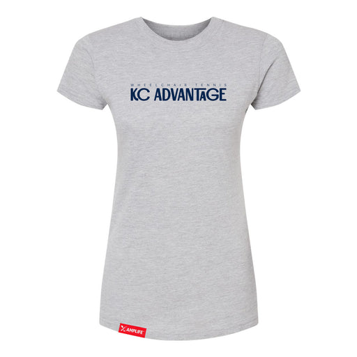 MAS Kansas City Advantage Wheelchair Tennis Chiro Women's Heather Grey Slim T-Shirt on a white background