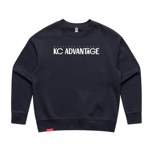 MAS Kansas City Advantage Wheelchair Tennis Chiro Women's Ink Blue Modern Crewneck Sweatshirt on a white background