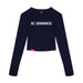 MAS Kansas City Advantage Wheelchair Tennis Chiro Women's Navy Crop Long Sleeve T-Shirt on a white background