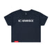 MAS Kansas City Advantage Wheelchair Tennis Chiro Women's Navy Crop T-Shirt on a white background