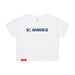 MAS Kansas City Advantage Wheelchair Tennis Chiro Women's White Crop T-Shirt on a white background