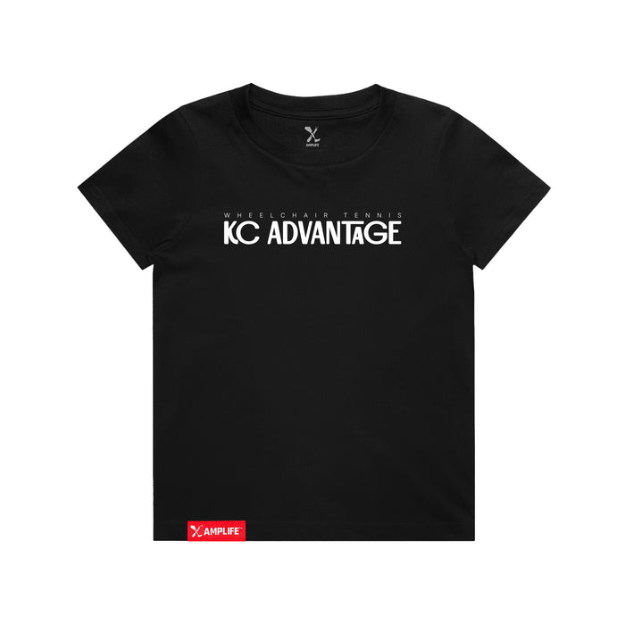 MAS Kansas City Advantage Wheelchair Tennis Chiro Youth Black T-Shirt on a white background