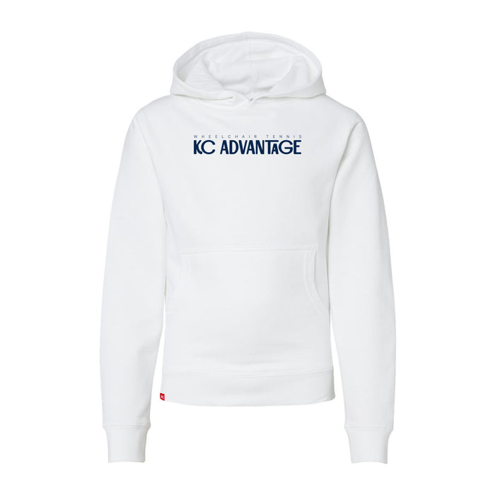 MAS Kansas City Advantage Wheelchair Tennis Chiro Youth White Hoodie on a white background