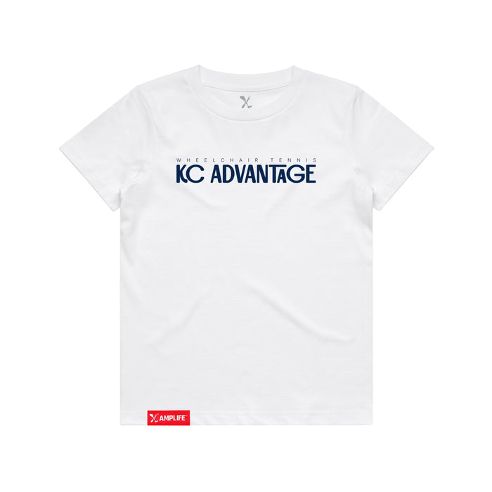 MAS Kansas City Advantage Wheelchair Tennis Chiro Youth White T-Shirt on a white background