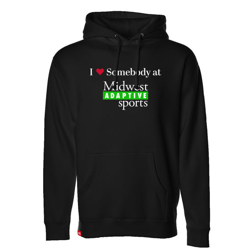 MAS Kansas City Advantage Wheelchair Tennis I Love Somebody at MAS Black Hoodie on a white background