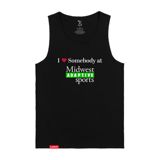 MAS Kansas City Advantage Wheelchair Tennis I Love Somebody at MAS Black Tank Top on a white background