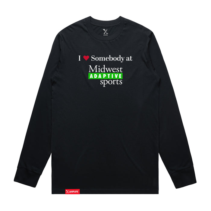 MAS Kansas City Advantage Wheelchair Tennis I Love Somebody at MAS Navy Long Sleeve T-Shirt on a white background