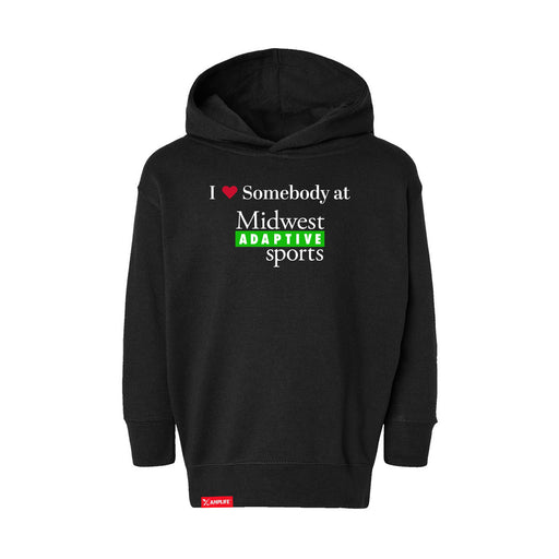 MAS Kansas City Advantage Wheelchair Tennis I Love Somebody at MAS Toddler Black Hoodie on a white background